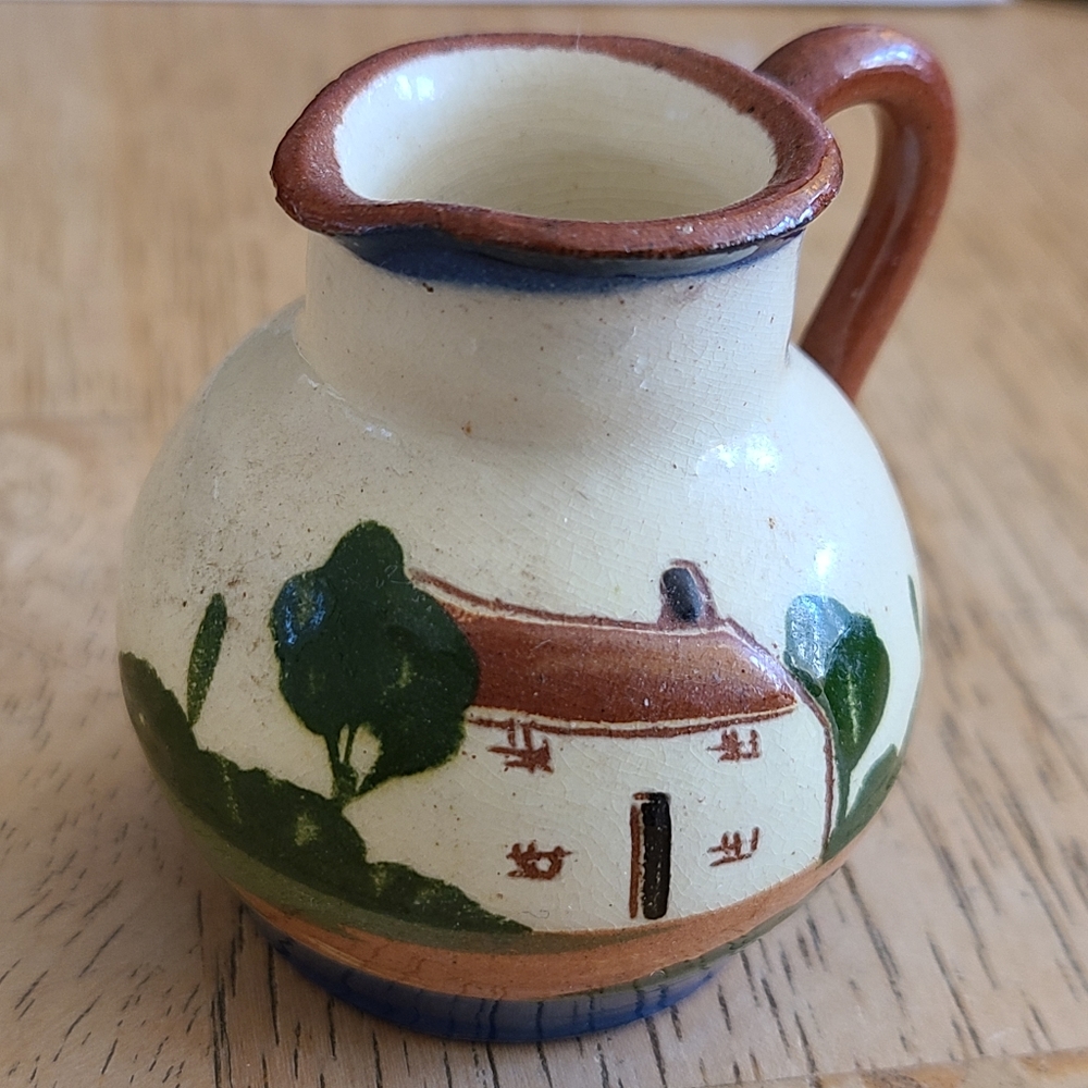 Vintage Miniature Creamer Motto Ware Watcombe Pottery, Torquay "Smile It Pays"